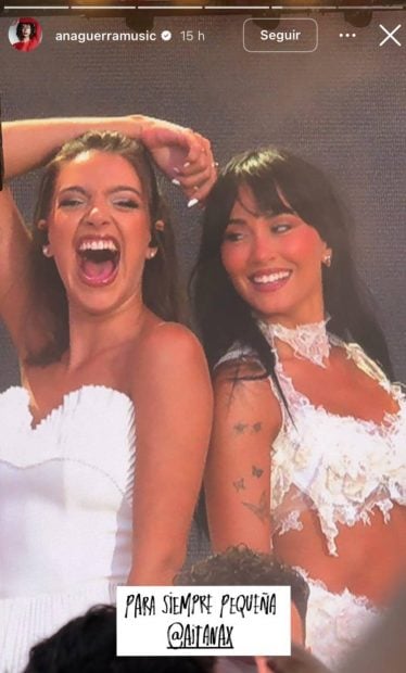 Aitana y Ana Guerra en el concierto de Barcelona. (Foto: Instagram)