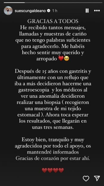 Cristian Suescun, Cristian suescun ingresado, cristian suescun biopsia