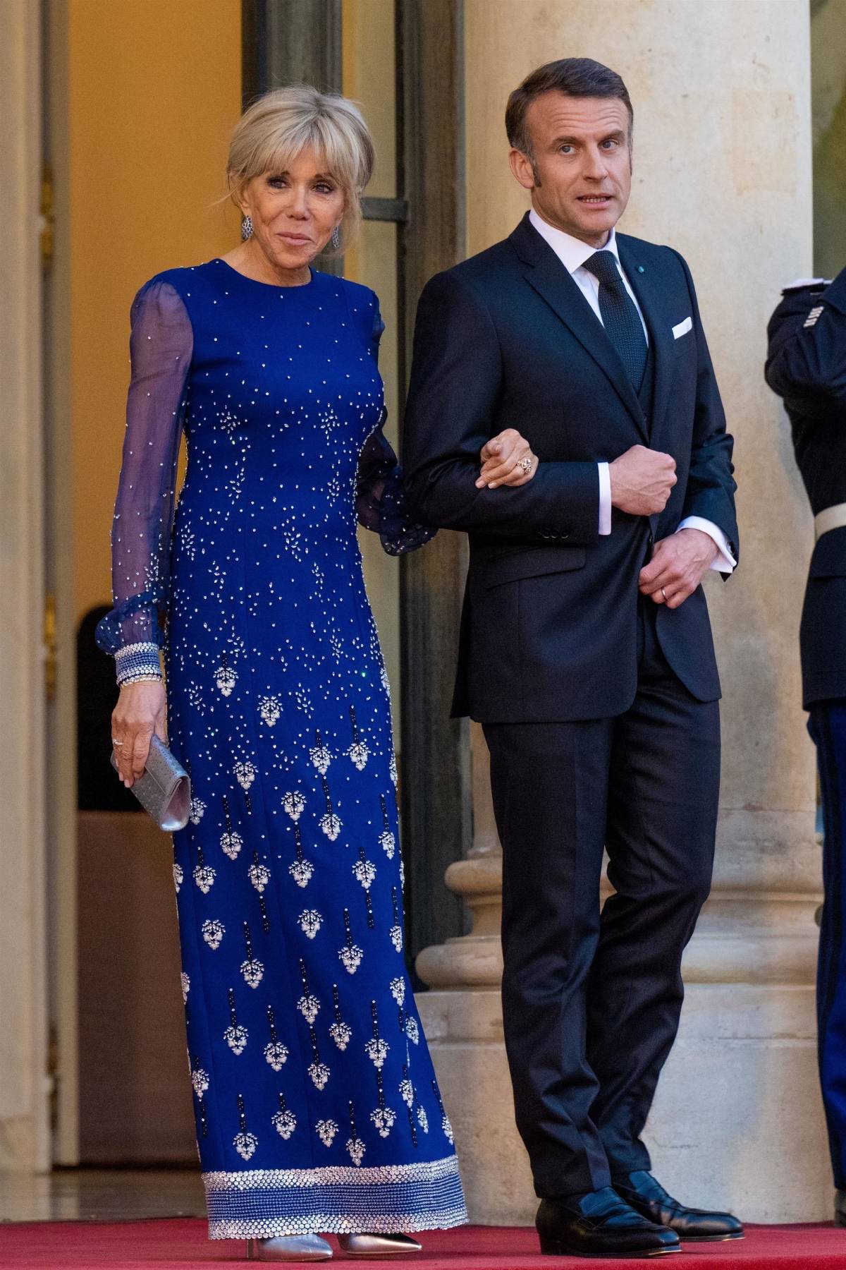El presidente Emmanuel Macron y Brigitte Macron durante un banquete de Estado en Par&iacute;s, Francia, marzo de 2025. (Gtres)