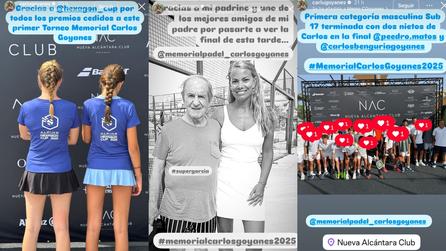 Carla Goyanes comparte im&aacute;genes del torneo de p&aacute;del en memoria de su padre. (FOTO: REDES SOCIALES)