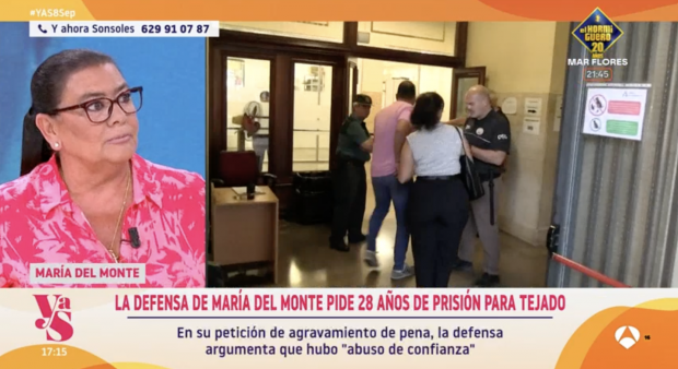Mar&iacute;a del Monte en 'Y ahora Sonsoles'. (Foto: Antena 3)