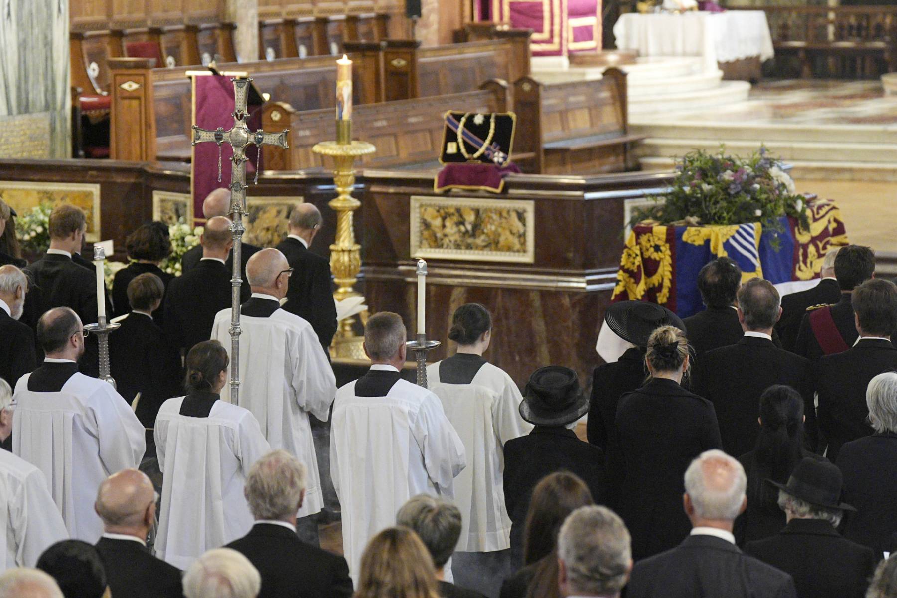 Imagen del interior del funeral de la duquesa de Kent. (Foto: Gtres)