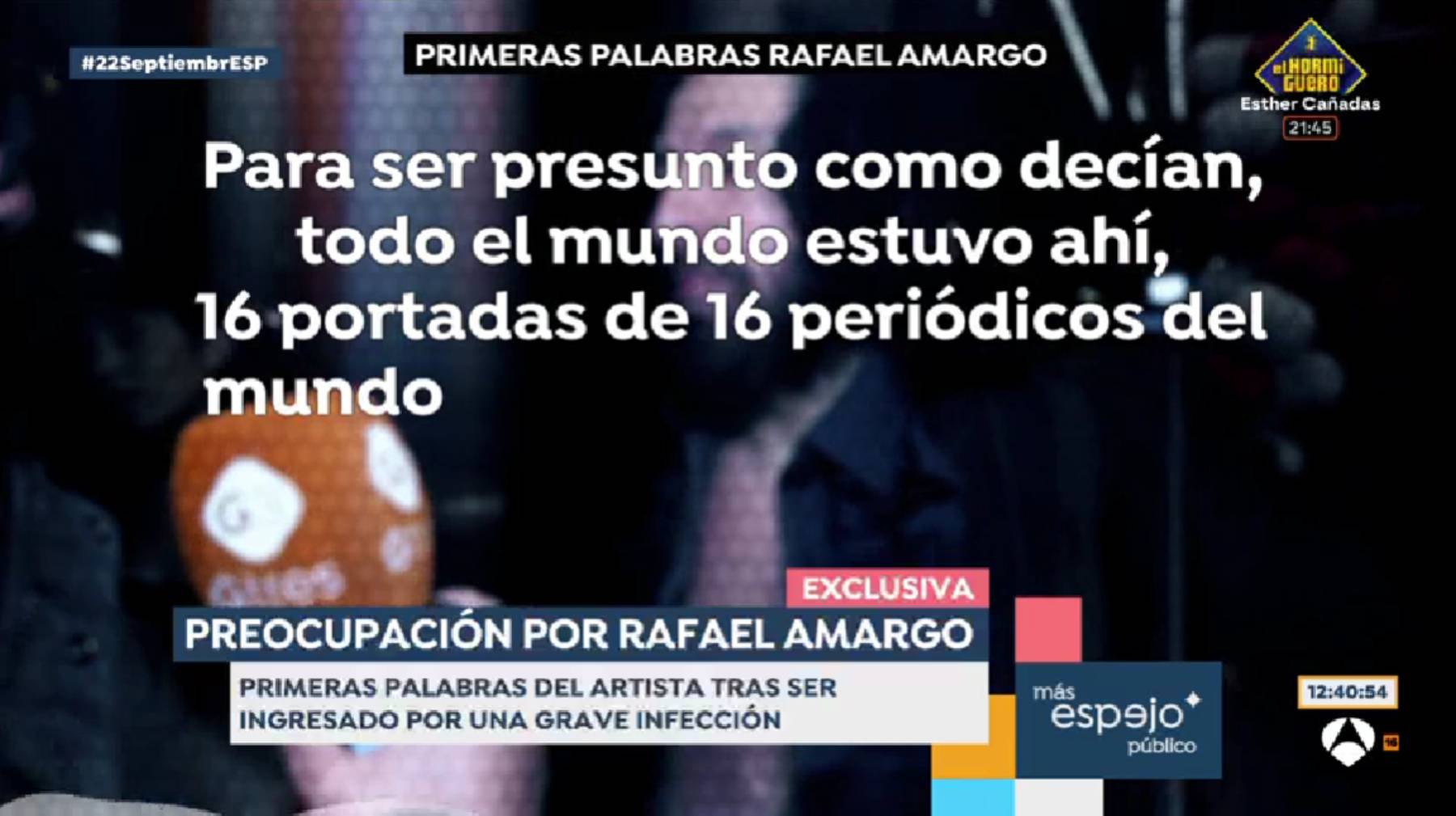 Las declaraciones de Rafael Amargo en 'Espejo P&uacute;blico'. (Foto: Antena 3)