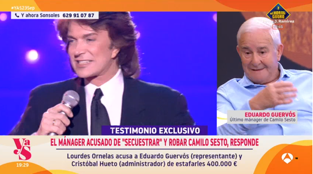 Eduardo Guerv&oacute;s, m&aacute;nager de Camilo Sesto en 'Y ahora Sonsoles'. (Foto: Antena 3)