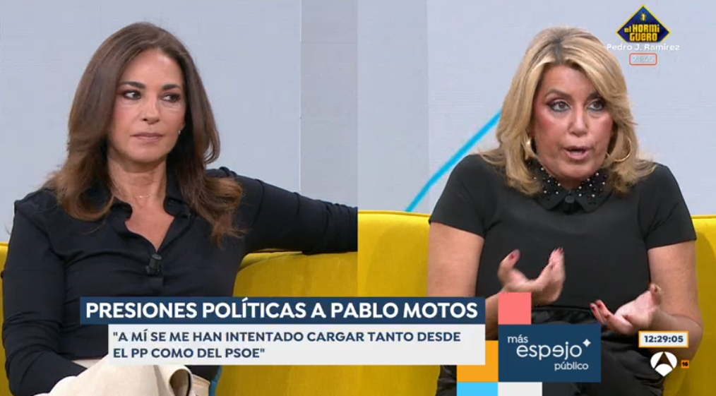 Maril&oacute; Montero y Susana D&iacute;az en 'Espejo P&uacute;blico'. (Foto: Antena 3)
