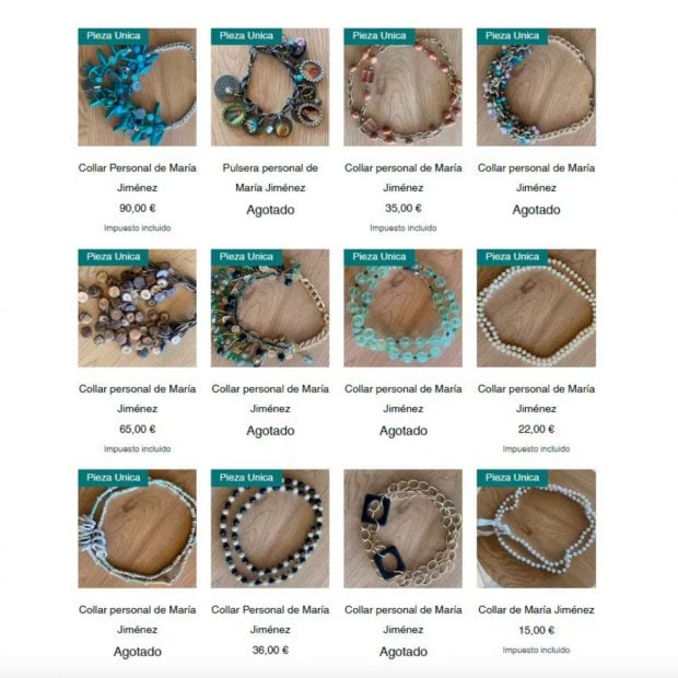 Algunos de los collares de Mar&iacute;a Jim&eacute;nez que vende su hijo. (FOTO: TIENDA DE MAR&Iacute;A JIM&Eacute;NEZ)
