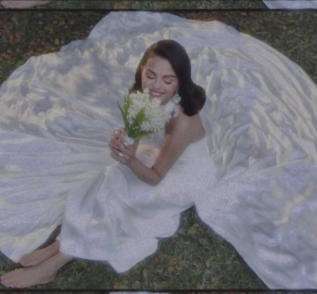 El vestido de novia de Selena Gómez. (Foto: RR.SS.)