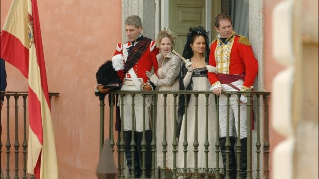 Genoveva Casanova y Cayetano Mart&iacute;nez de Irujo en la grabaci&oacute;n de 'Los fantasmas de Goya'. (FOTO: GTRES)