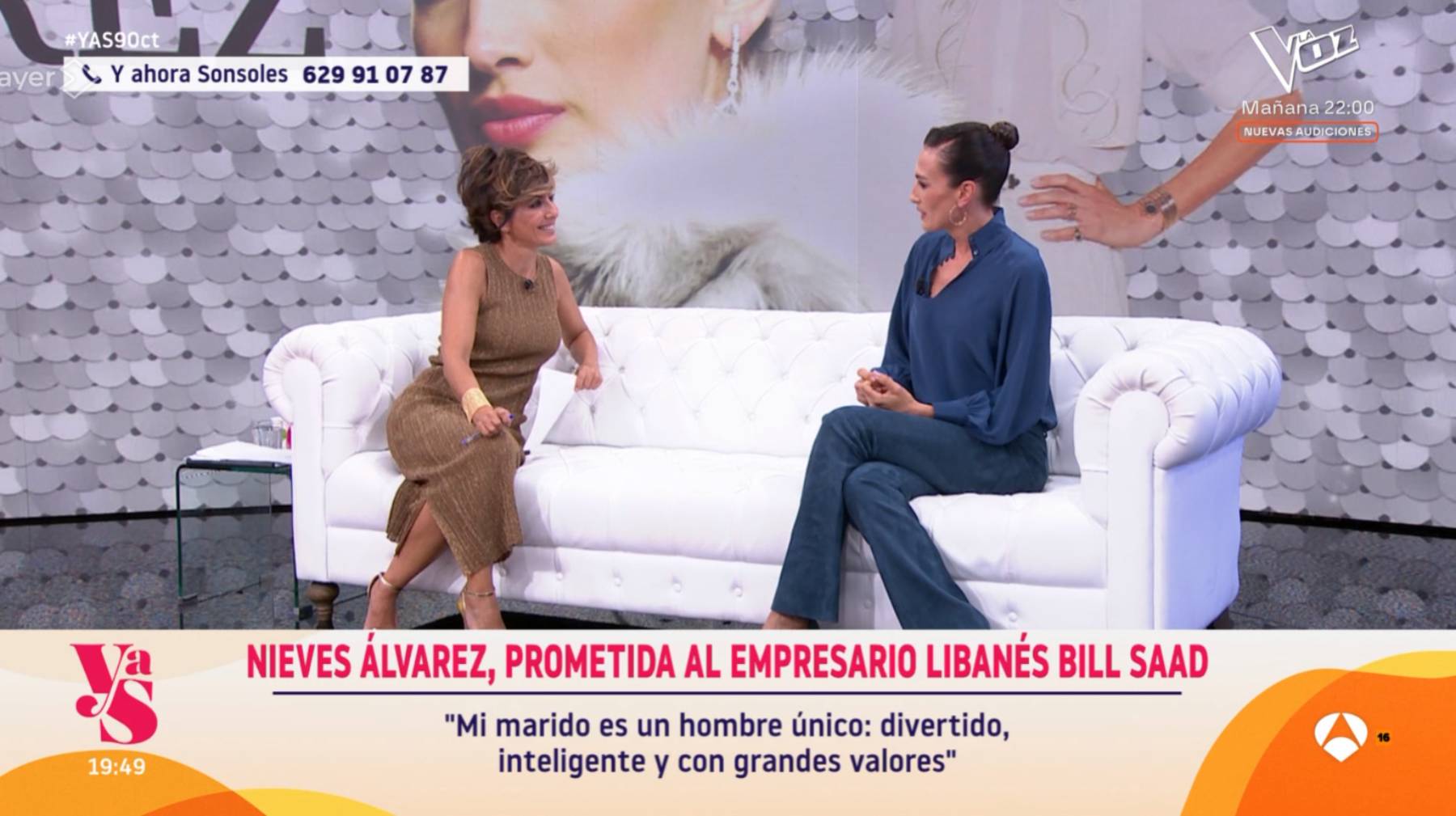 Nieves &Aacute;lvarez en 'Y ahora Sonsoles'. (Foto: Antena 3)
