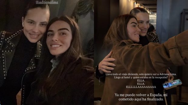 Violeta Mangriñán conoce a Adriana Lima, una de las modelos del desfile. (Fotos: Redes Sociales)