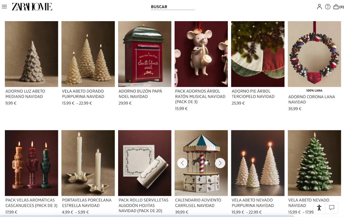 Adornos y detalles navide&ntilde;os de Zara Home.