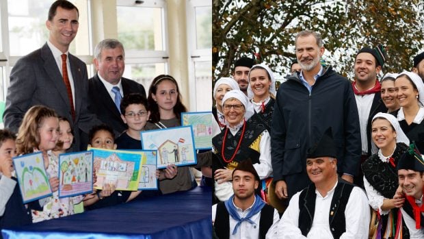 El Rey Felipe en dos ediciones del Pueblo Ejemplar. (Fotos: Gtres)