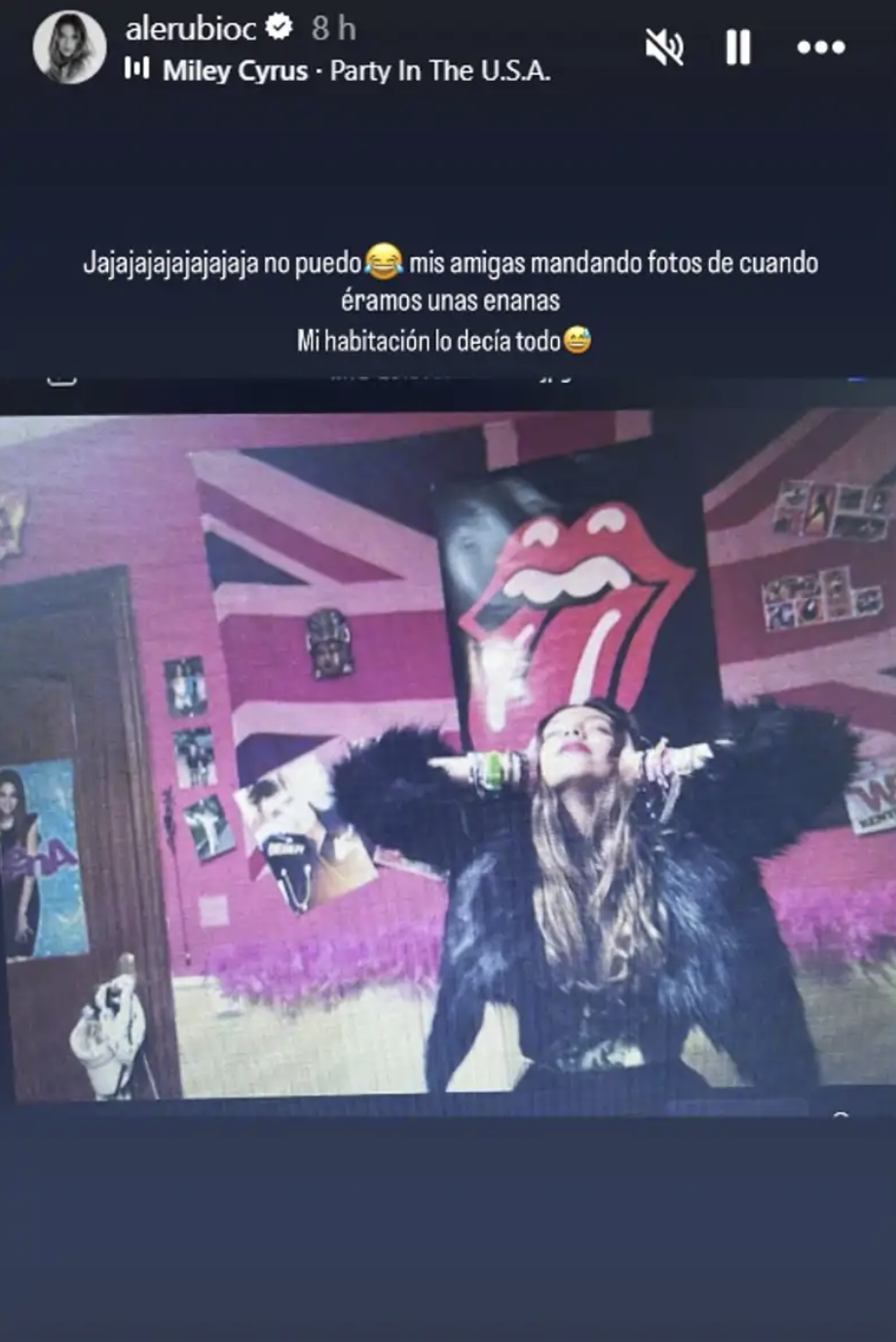 Captura de la storie de Alejandra Rubio en sus redes sociales. (Foto: Instagram @alerubioc)