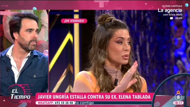 Captura de Javier Ungr&iacute;a en el plat&oacute; de 'El tiempo justo'. (Foto: Telecinco)