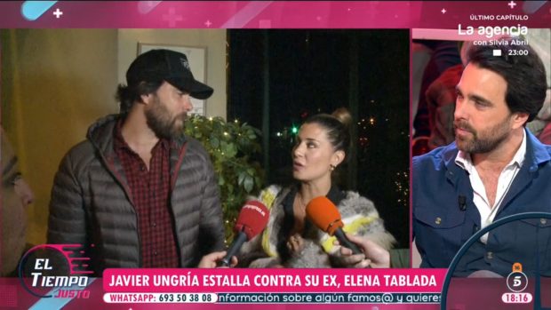 Captura de Javier Ungr&iacute;a en el plat&oacute; de 'El tiempo justo'. (Foto: Telecinco)