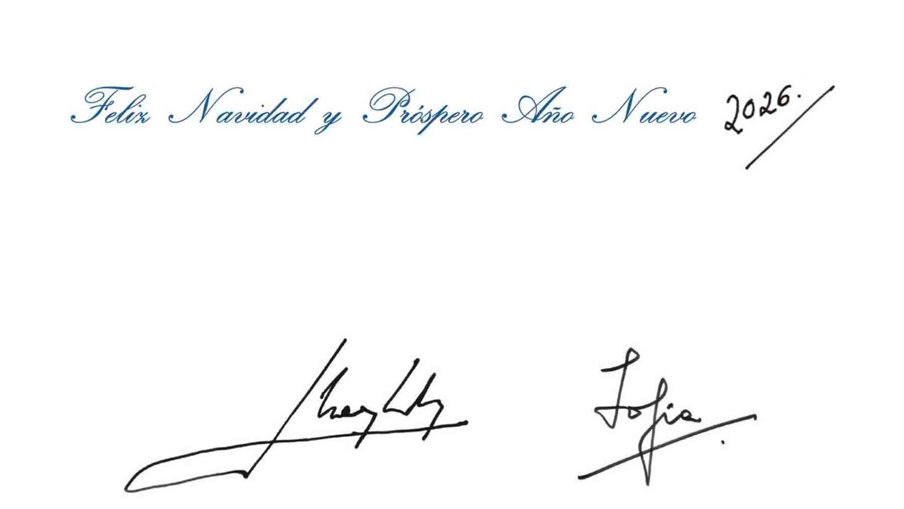 Felicitaci&oacute;n, Juan Carlos, Sof&iacute;a, Navidad