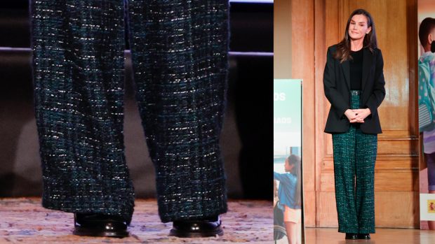 Al detalle, los pantalones de la Reina Letizia en su &uacute;ltimo acto de la semana previa a la Navidad. (Fotos: Gtres)
