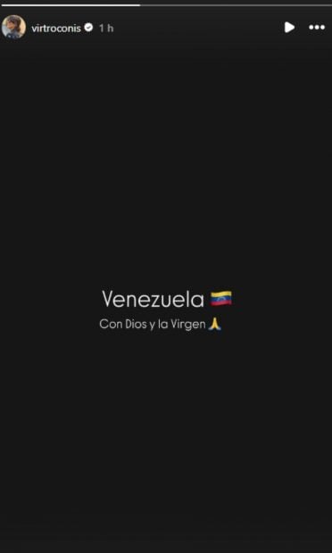 Historia de Virginia Troconis en Instagram. (Foto: Instagram)