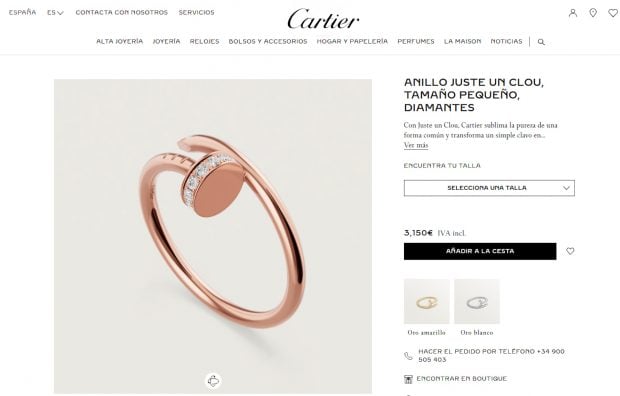 El anillo Cartier. (Foto: Cartier)