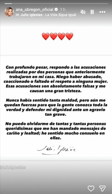 Ana Obreg&oacute;n, Julio Iglesias