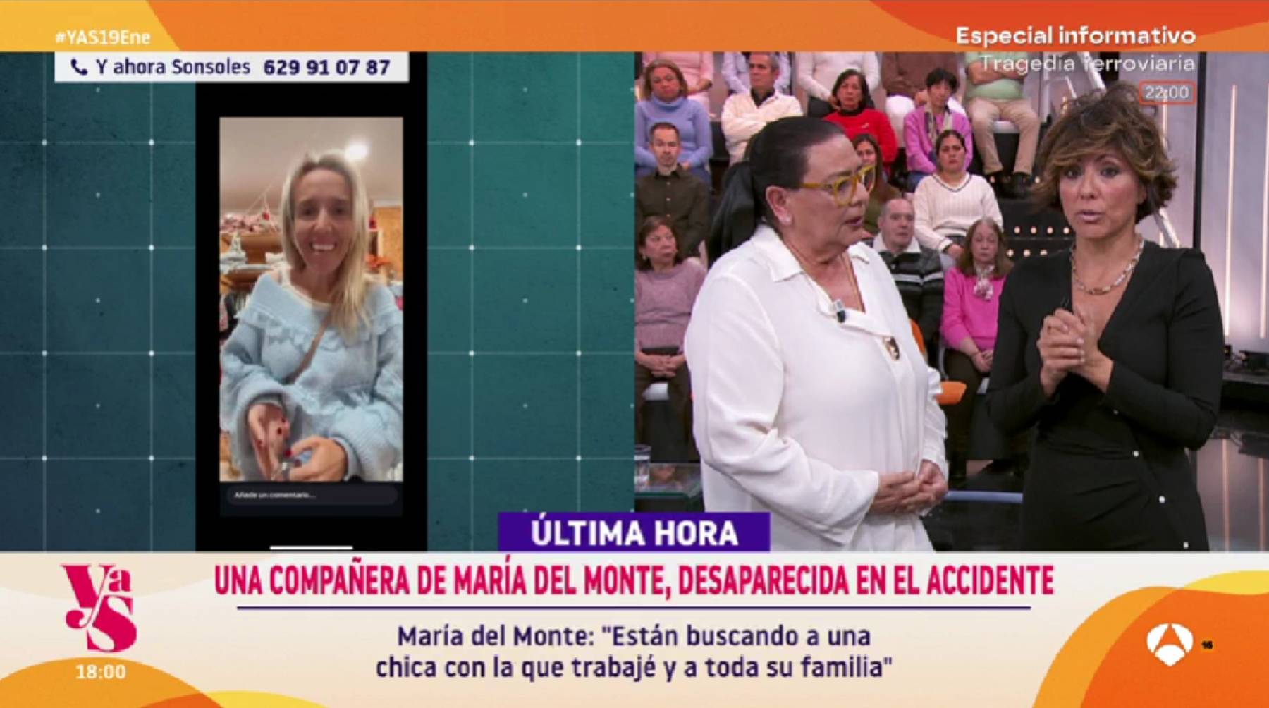 Mar&iacute;a del Monte en ' Y ahora Sonsoles'. (Foto: Antena 3)