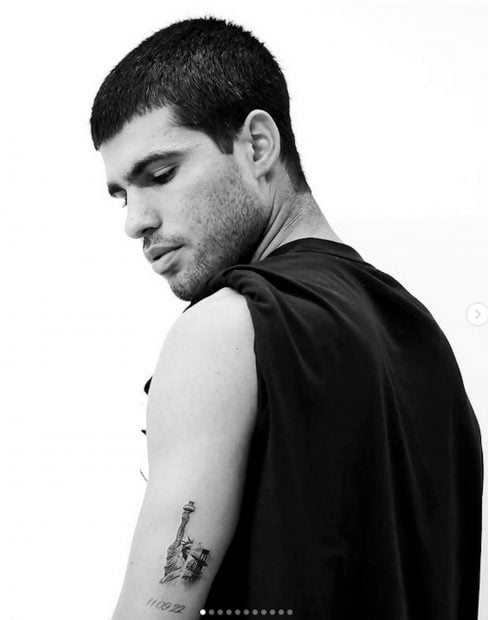 El nuevo tatuaje de Carlos Alcaraz. (Foto: Instagram)