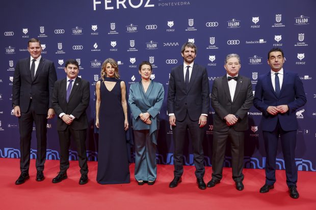 El posado de Yolanda D&iacute;az en los Premios Feroz. (Foto: Gtres)