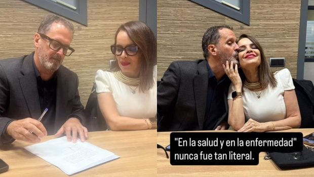 El 's&iacute;, quiero' de Carme Chaparro a su marido. (Foto: Redes Sociales)