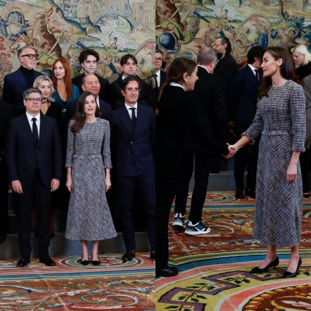 Letizia recibe a parte de la directiva de la MBFWM. (Foto: Gtres)