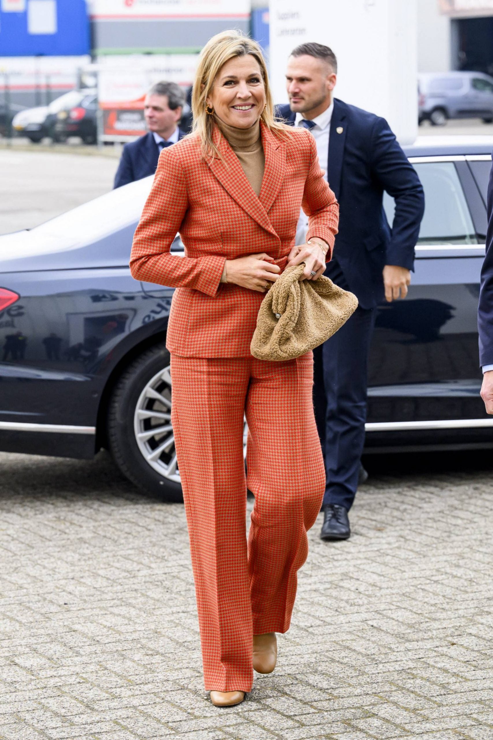 La reina Máxima de Holanda a su llegada a un acto oficial. (Foto: Gtres)