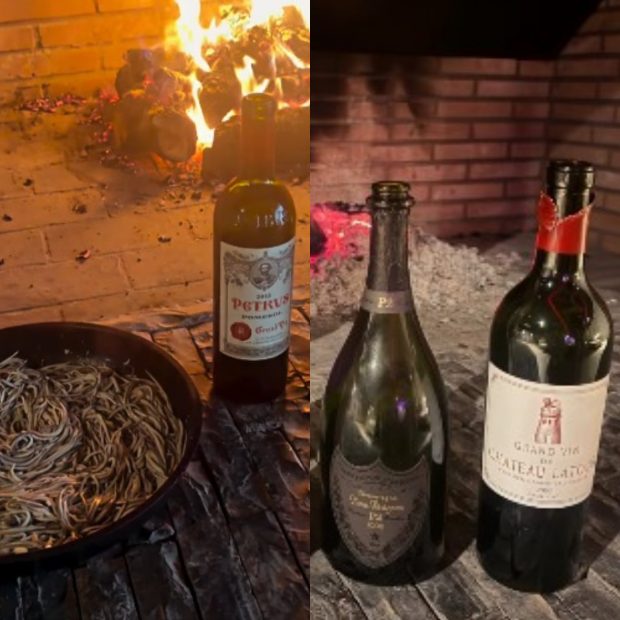 La cena que preparó Sergio Ramos a Manuel Alejandro y Alejandro Sanz. (Fotos: Redes Sociales)
