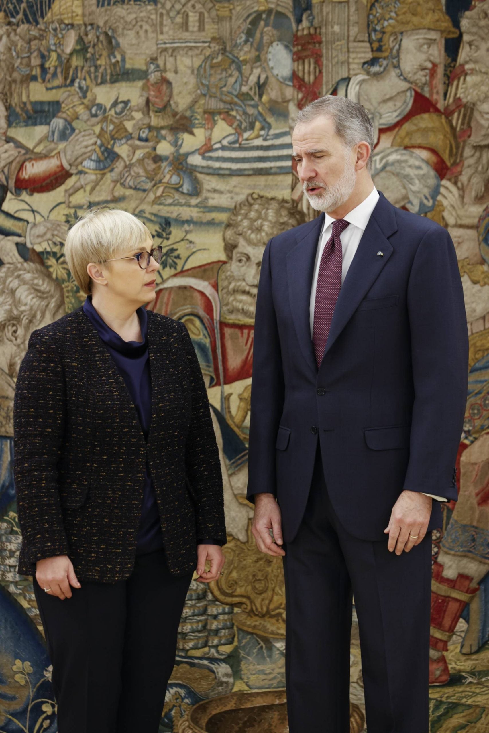 El Rey Felipe VI y Nataša Pirc Musar en un acto oficial. (Foto: Gtres)
