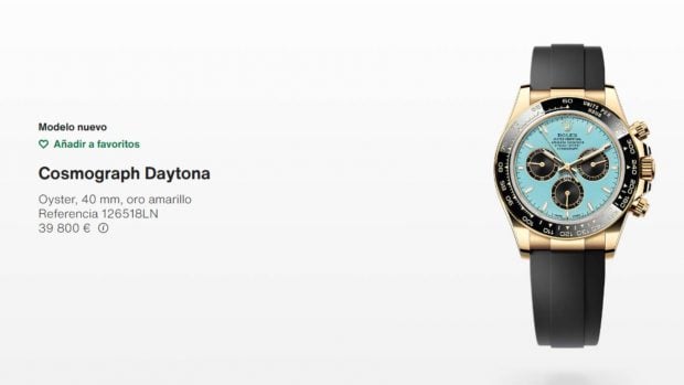 Rolex Cosmograph Daytona de Carlos Alcaraz. (Foto: web Rolex)