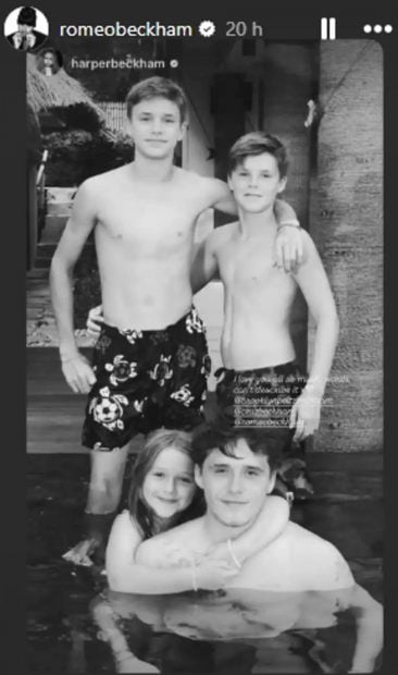 Historia temporal de Harper Beckham con sus hermanos. (Foto: Instagram)