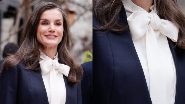 Al detalle, el look de la Reina Letizia. (Fotos: Gtres)