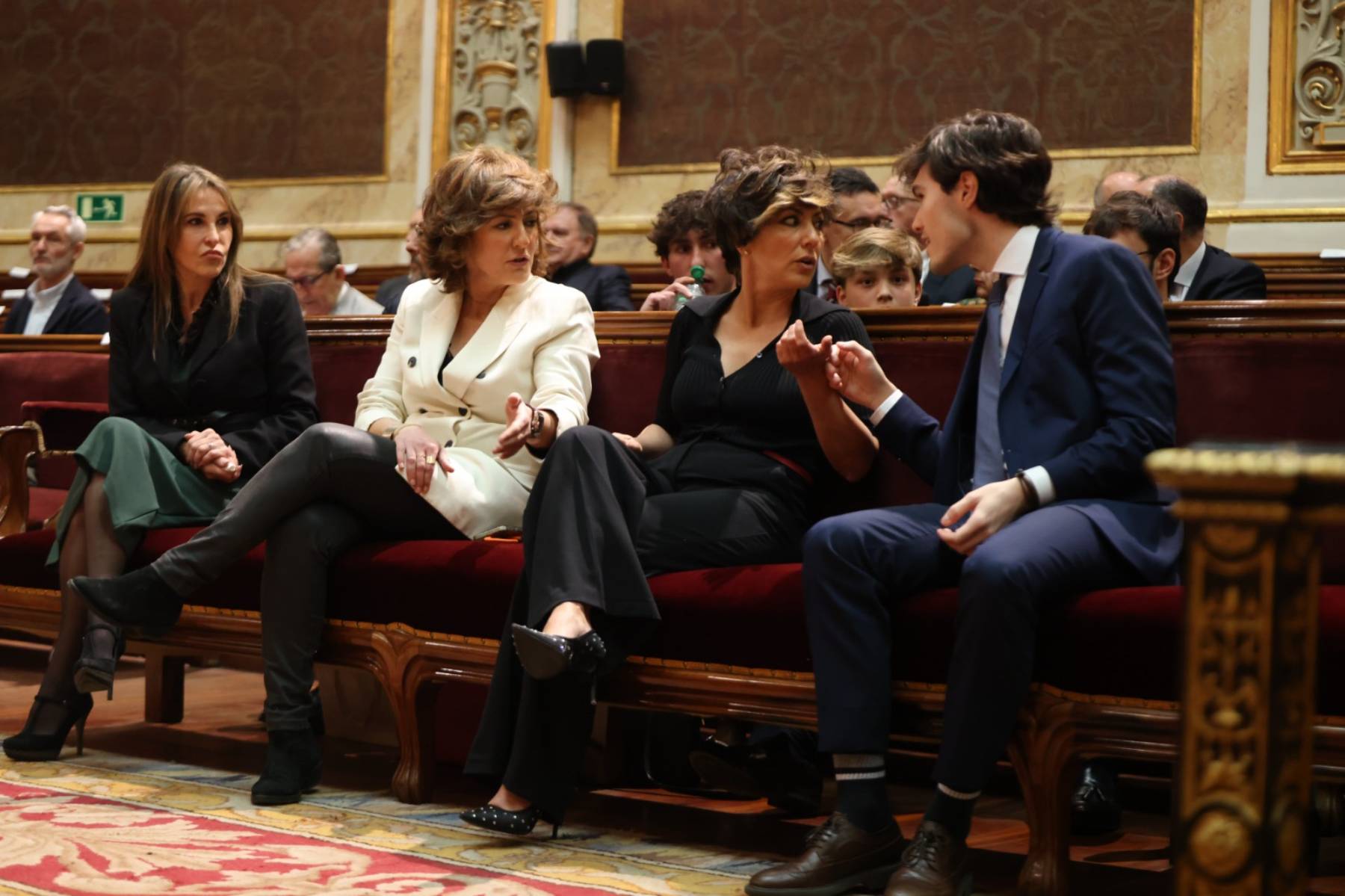 &Aacute;ngela Rodrigo y Sonsoles &Oacute;nega en un acto en Madrid. (Foto: Gtres)
