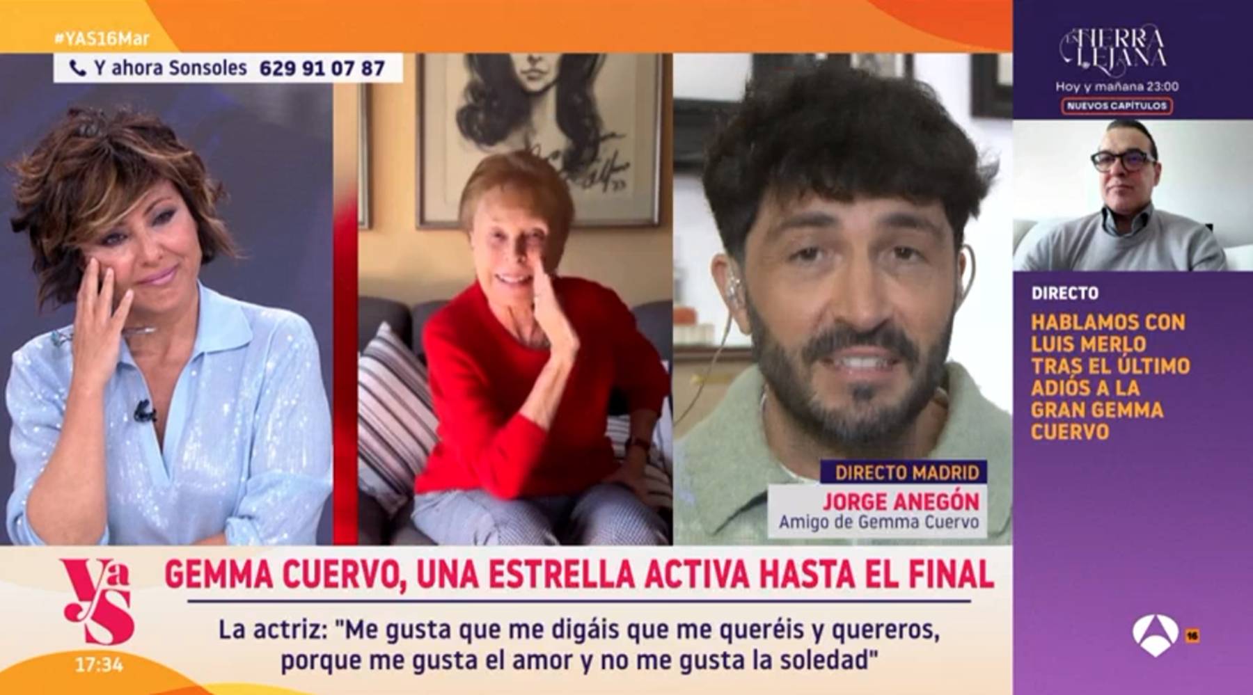 Sonsoles &Oacute;nega y Jorge Aneg&oacute;n en 'Y ahora Sonsoles'. (Foto: Antena 3)
