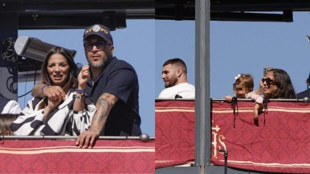 Kiko Rivera, Lola, David Rodr&iacute;guez y Anabel Pantoja en Sevilla. (Foto: Gtres)