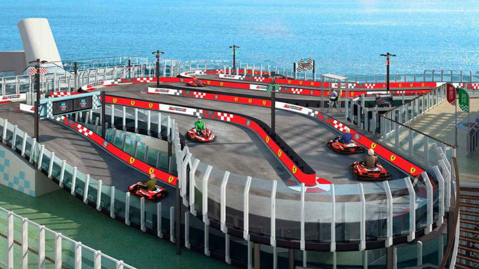 El último proyecto en el que se ha involucrado Ferrari es en un crucero que tiene como principal entretenimiento una pista de karts.