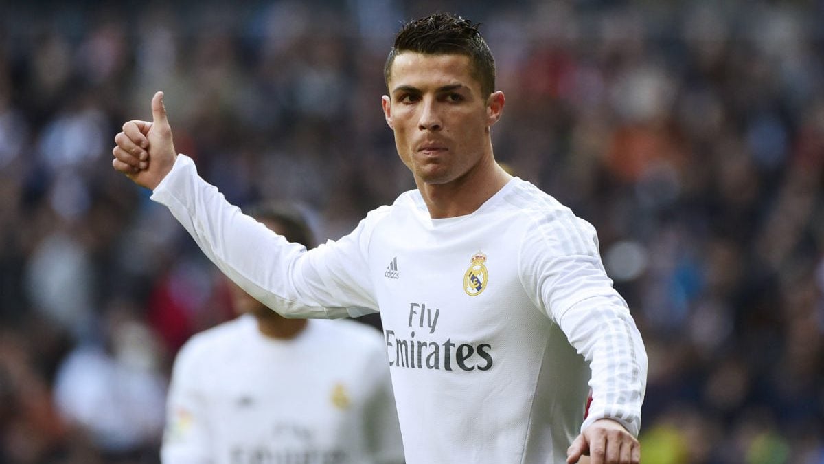 Cristiano Ronaldo, durante el derbi del Bernabéu. (Reuters)