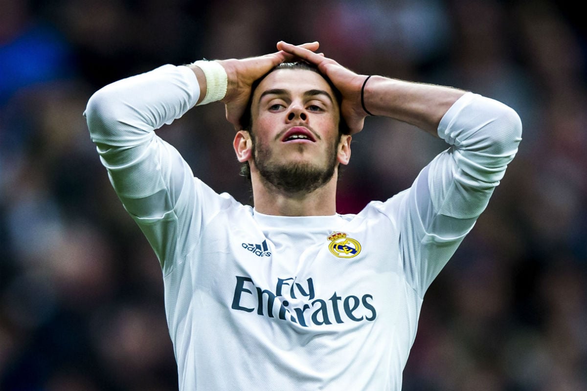 Gareth Bale se lamenta tras una jugada en el partido contra la Real Sociedad. (Getty)