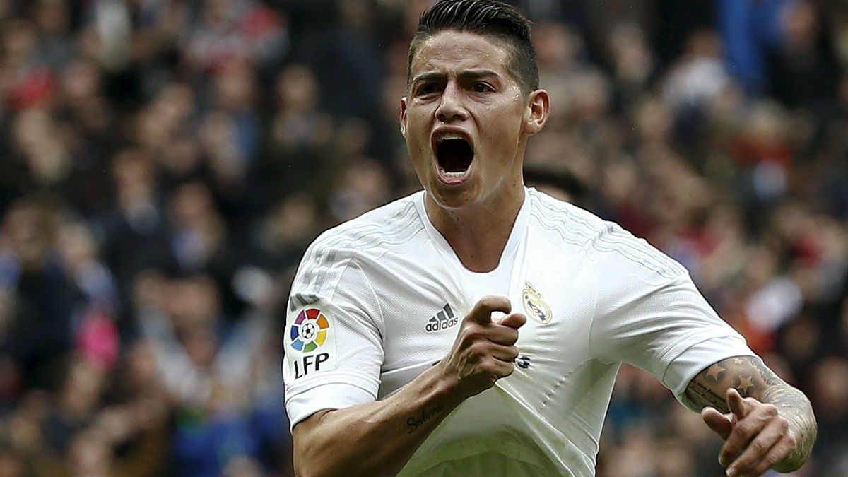 James Rodríguez celebra su gol al Athletic. (Reuters)