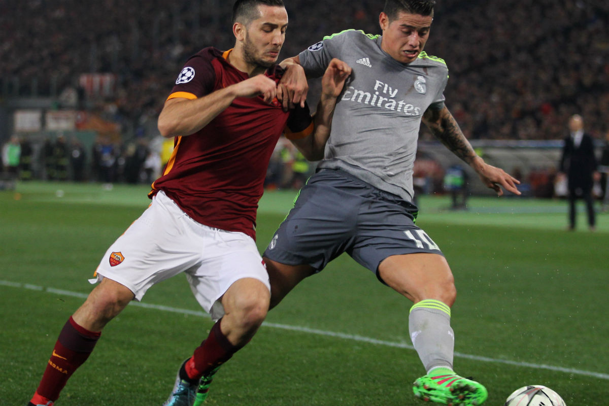 James Rodríguez se dañó el hombro contra la Roma. (Getty)