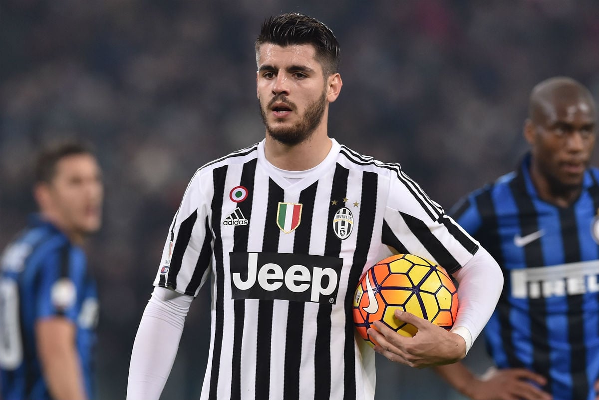 Morata, en un partido contra la Juventus. (Getty)