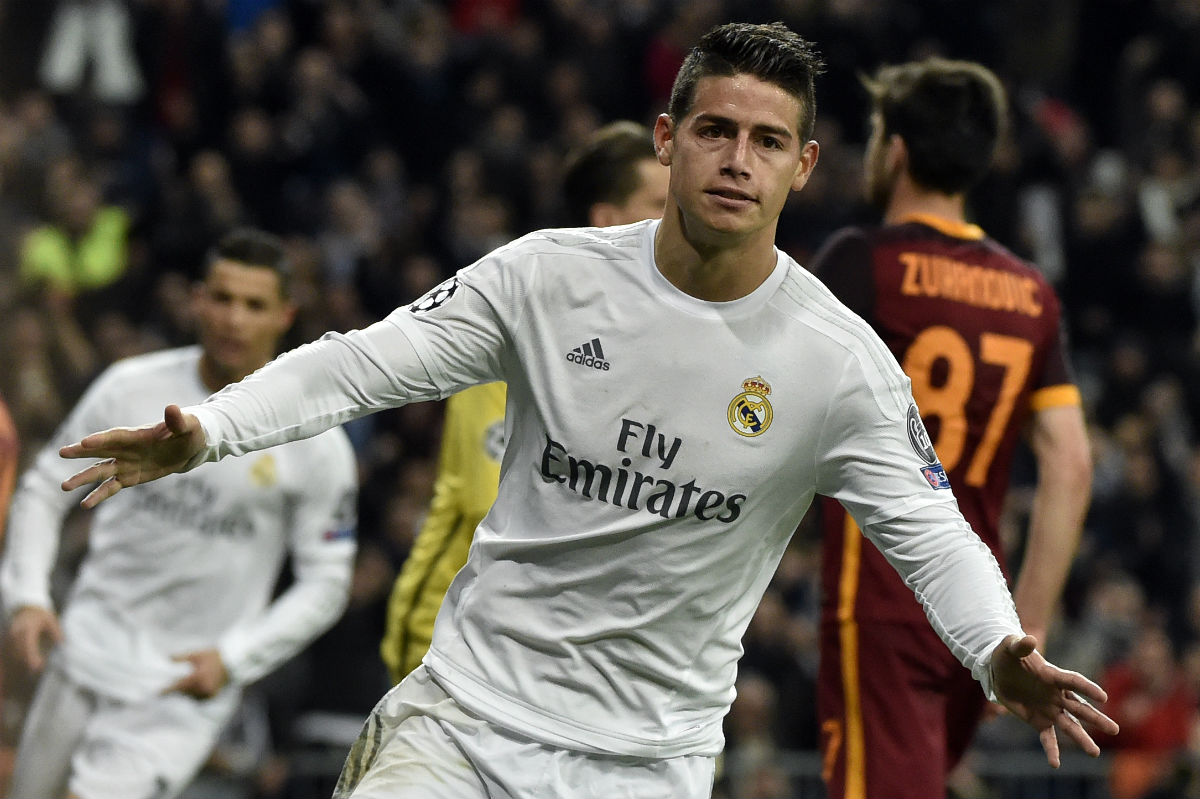 James marcó el segundo gol contra la Roma. (AFP)