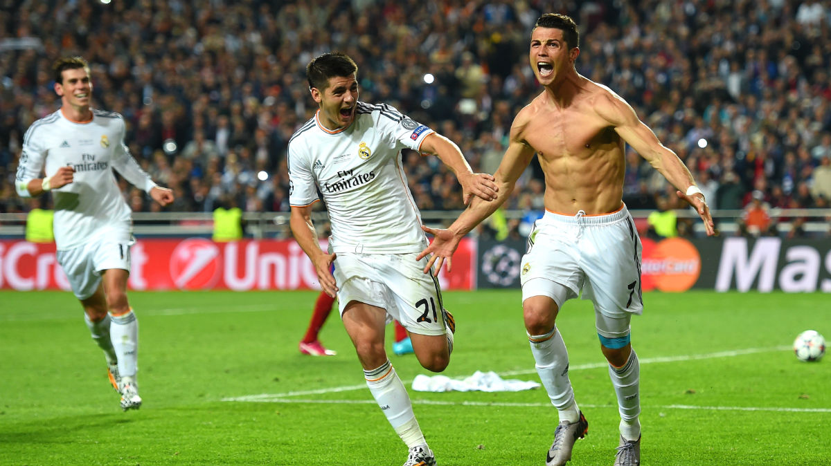 Cristiano Ronaldo celebra el 4-1 en Lisboa. (Getty)