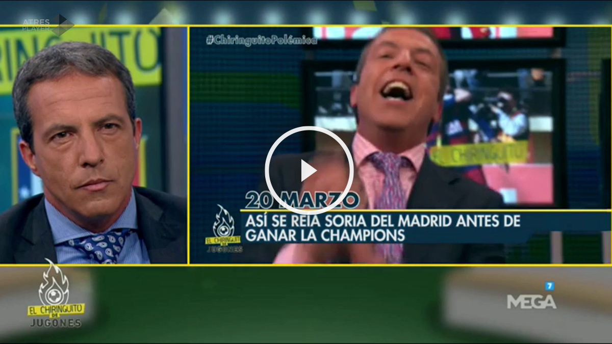 Así se reía Cristóbal Soria del Real Madrid antes de ganar la Champions. (El Chiringuito de Jugones)