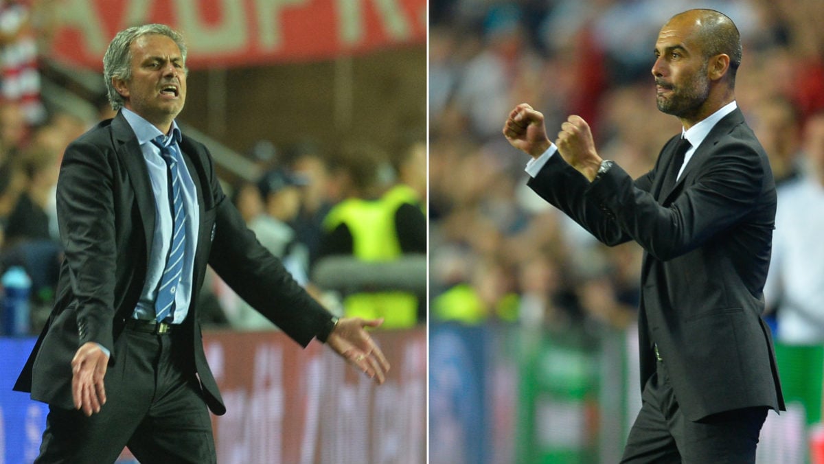 José Mourinho y Pep Guardiola, frente a frente. (AFP)