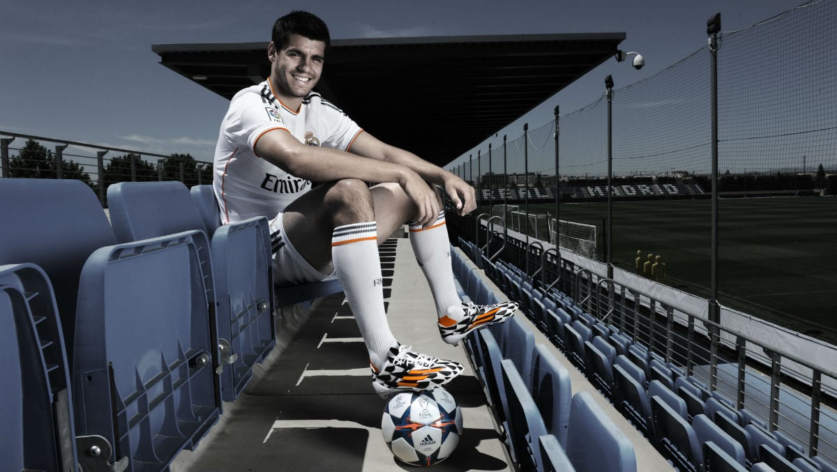 Morata, con la camiseta del Real Madrid. (Getty)