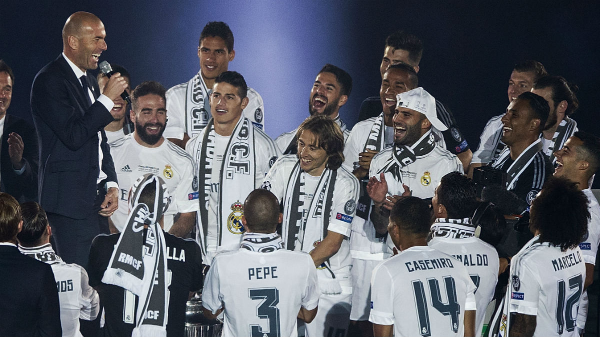 Los jugadores del Real Madrid celebran La Undécima. (Getty)